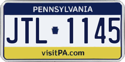 PA license plate JTL1145