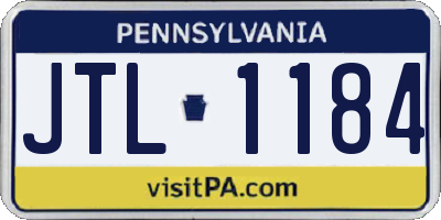 PA license plate JTL1184
