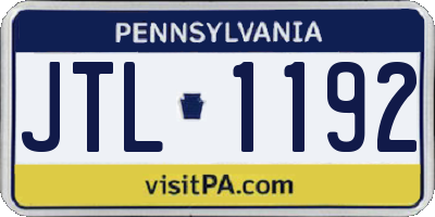 PA license plate JTL1192