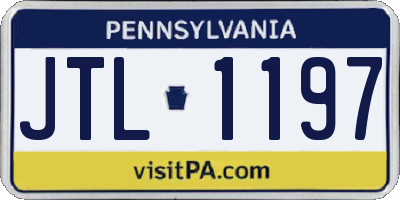 PA license plate JTL1197