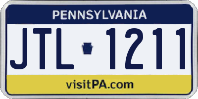 PA license plate JTL1211