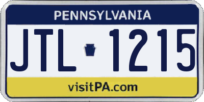 PA license plate JTL1215