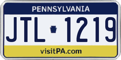 PA license plate JTL1219