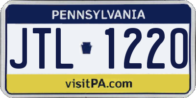 PA license plate JTL1220