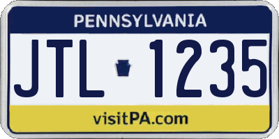 PA license plate JTL1235