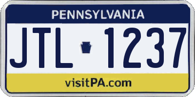 PA license plate JTL1237