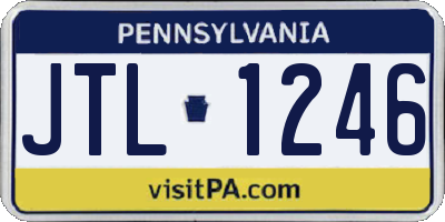 PA license plate JTL1246