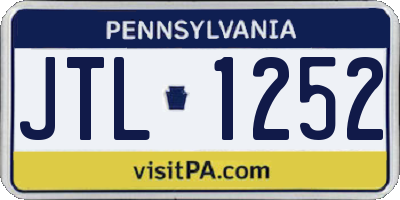 PA license plate JTL1252