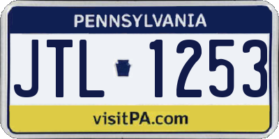 PA license plate JTL1253