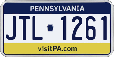 PA license plate JTL1261