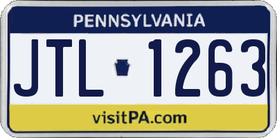 PA license plate JTL1263