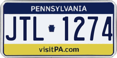 PA license plate JTL1274