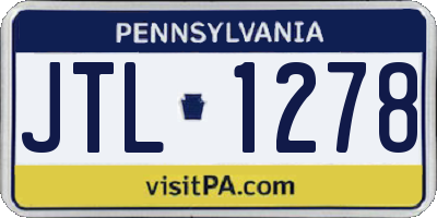 PA license plate JTL1278
