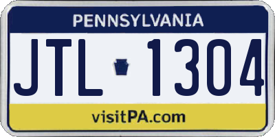 PA license plate JTL1304