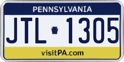 PA license plate JTL1305