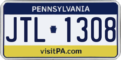 PA license plate JTL1308