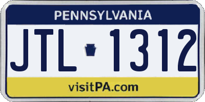 PA license plate JTL1312