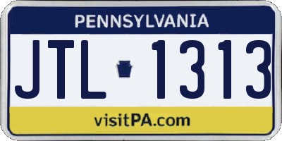 PA license plate JTL1313