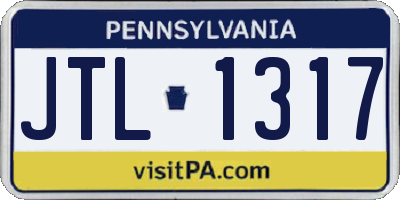 PA license plate JTL1317