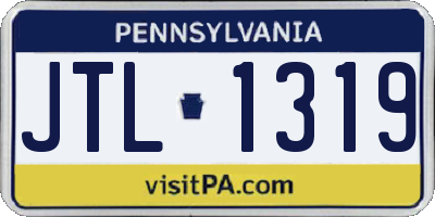 PA license plate JTL1319