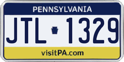 PA license plate JTL1329