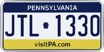 PA license plate JTL1330