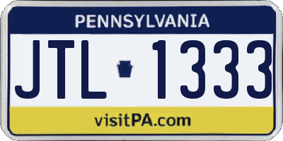 PA license plate JTL1333