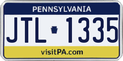 PA license plate JTL1335