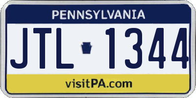 PA license plate JTL1344