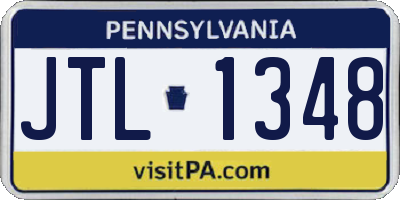 PA license plate JTL1348