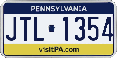 PA license plate JTL1354