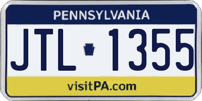 PA license plate JTL1355