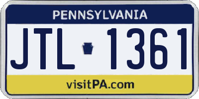 PA license plate JTL1361