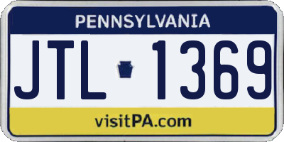 PA license plate JTL1369
