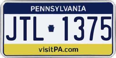 PA license plate JTL1375