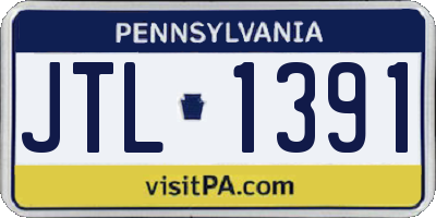 PA license plate JTL1391