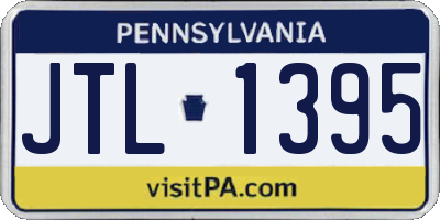 PA license plate JTL1395