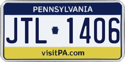 PA license plate JTL1406