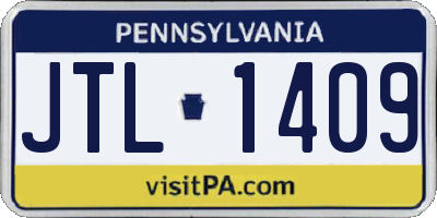 PA license plate JTL1409