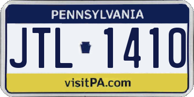 PA license plate JTL1410