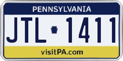 PA license plate JTL1411