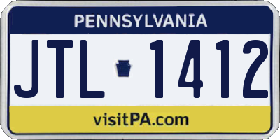 PA license plate JTL1412