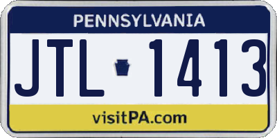 PA license plate JTL1413