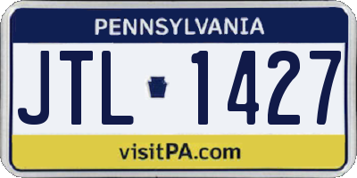 PA license plate JTL1427