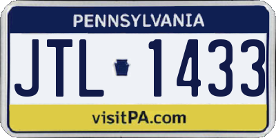PA license plate JTL1433