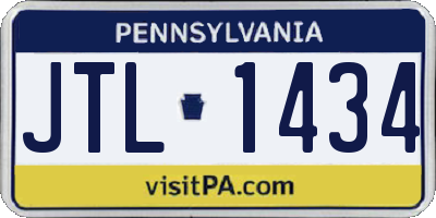 PA license plate JTL1434