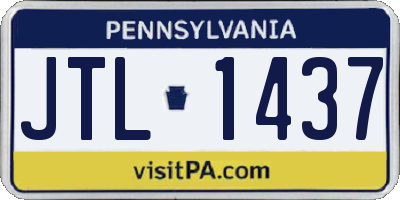 PA license plate JTL1437