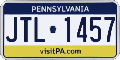 PA license plate JTL1457
