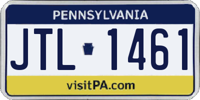 PA license plate JTL1461