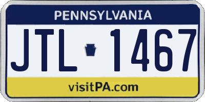 PA license plate JTL1467